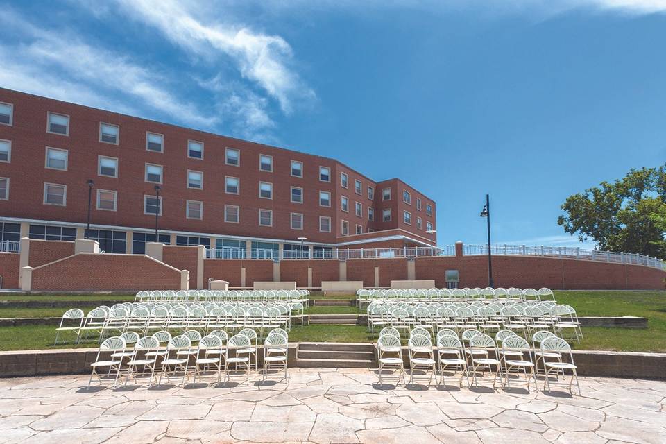 The IMU features a 3-tiered ceremony space overlooking the Iowa River!