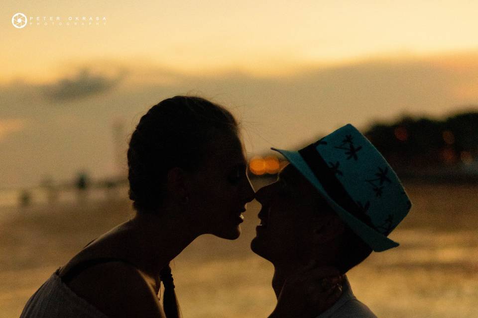 Kissing after sunset