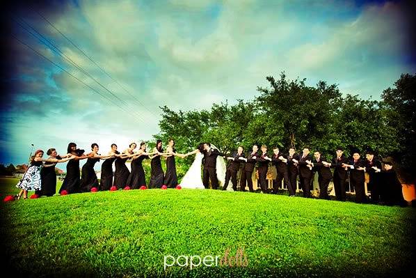 Couple with their bridesmaids and groomsmen