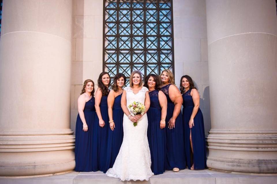 The bride holding her bouquet