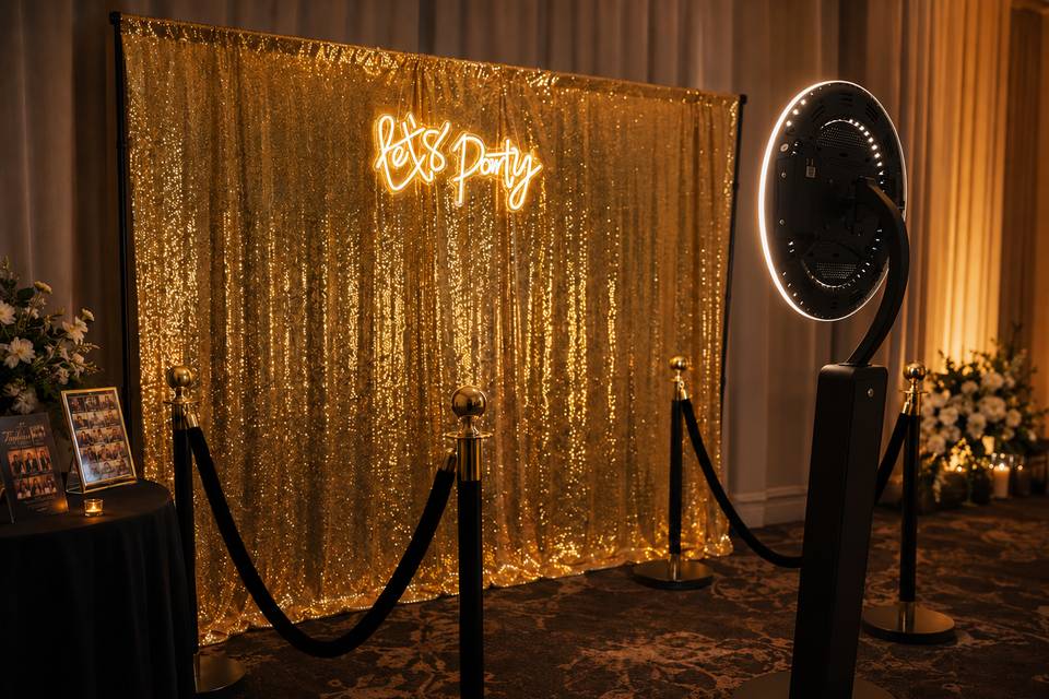 Luxury wedding booth setup