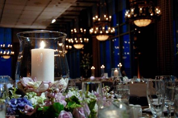 Candlelit wedding venue