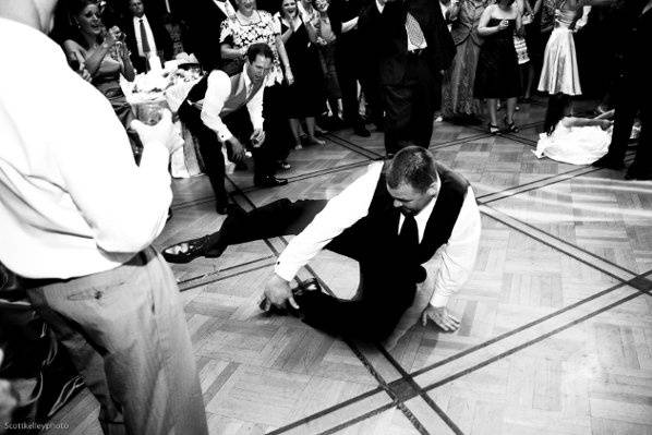 Groom break dancing