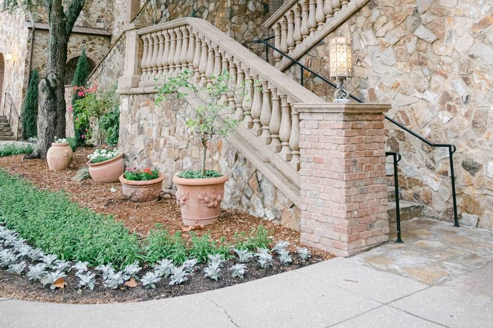 Tuscan style staircase at venu