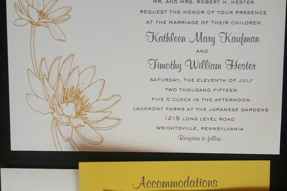 Yellow themed invitation