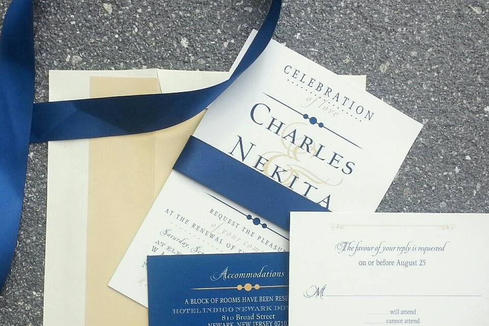 Blue themed invitation