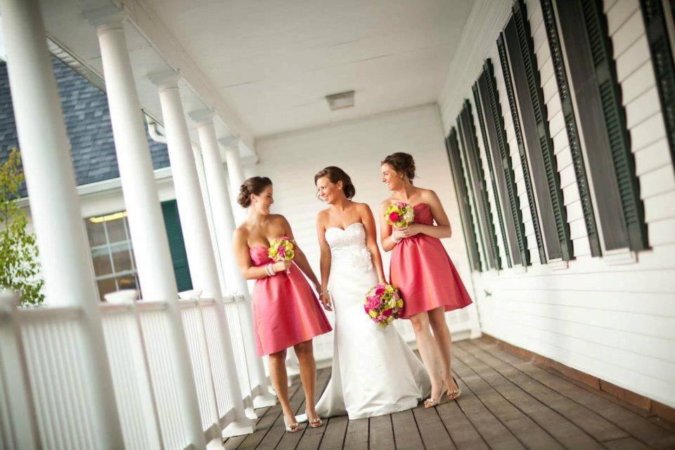 The bride with her bridesmaids