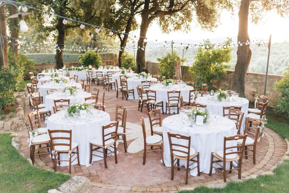 Sunset dinner in Tuscany