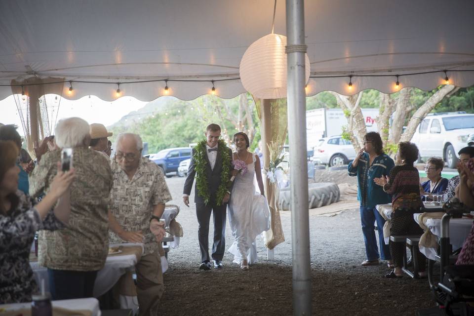 The arrival of the newlyweds