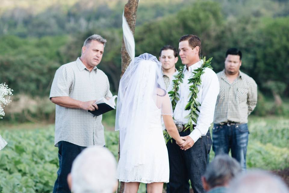 Couple exchanging vows