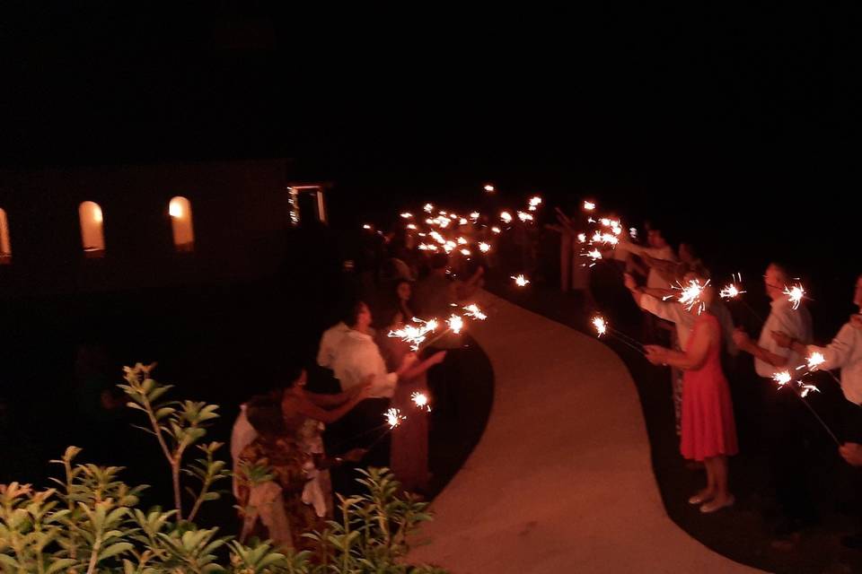 Outdoor wedding Sparklers