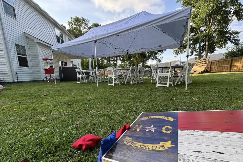 Yard games - NC cornhole board