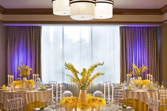 Table setup with centerpiece