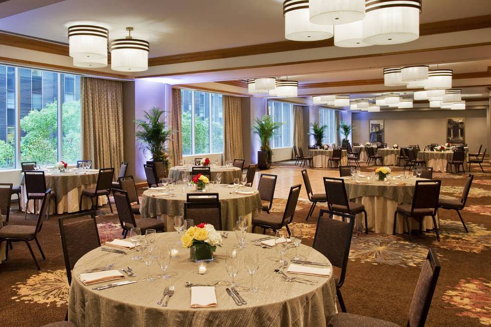 Table setup with centerpiece