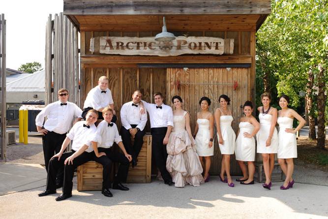 Wedding party at the Toledo Zoo Arctic Point