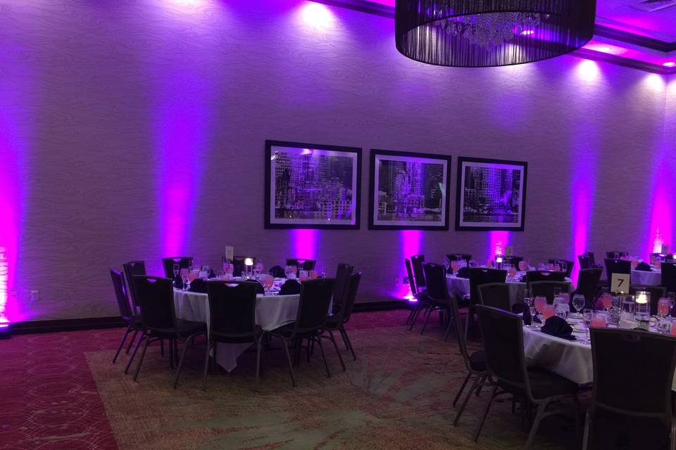 Indoor purple lights