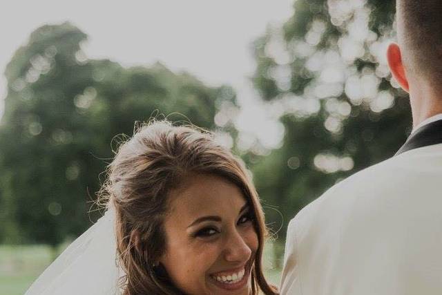 Smiling at the wedding