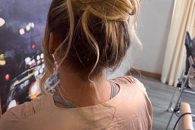 Messy high bun