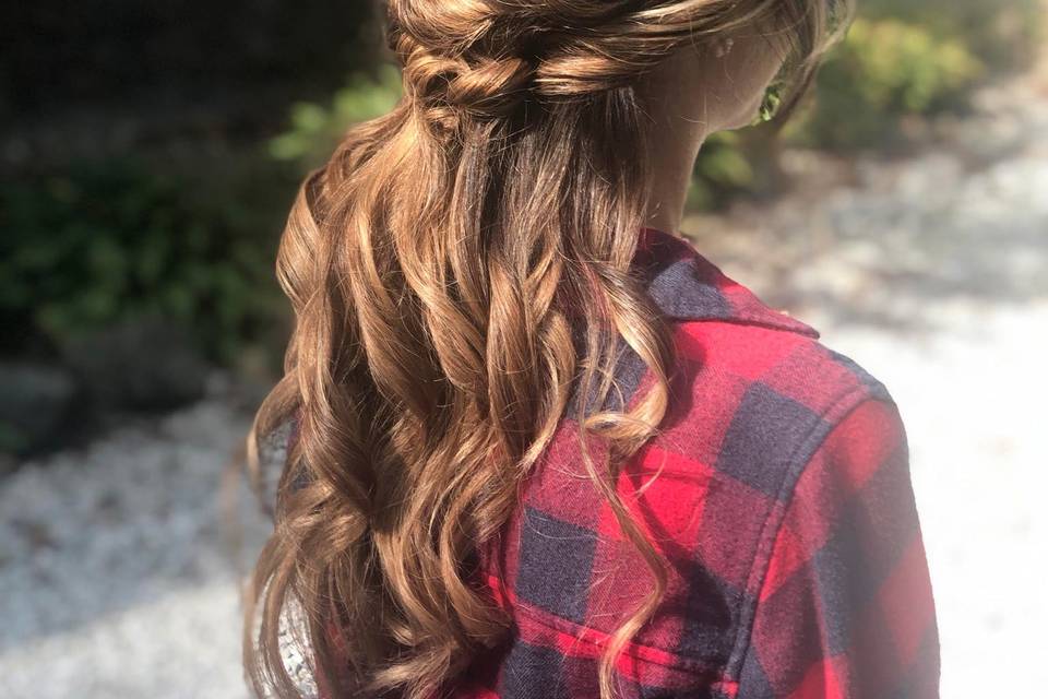 Half-up updo