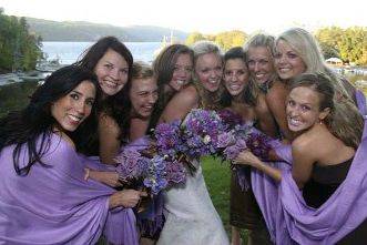 The bride and her bridesmaids