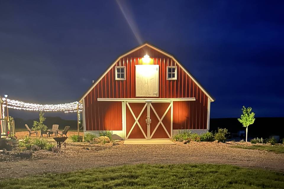 Night time barn