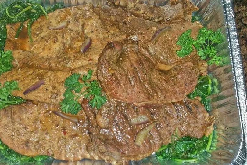Marinated Chicken and Rib Eye Steak