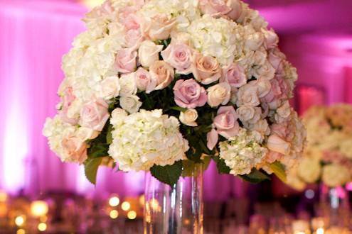 Table setup with centerpiece