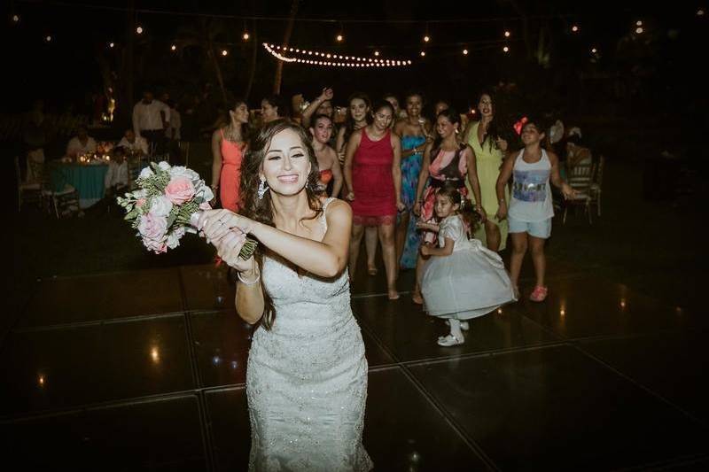 Tossing of bouquet