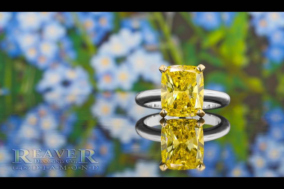 The Radiant Yellow Diamond Platinum Solitaire