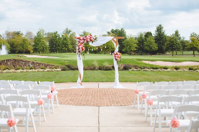 Outdoor wedding setup