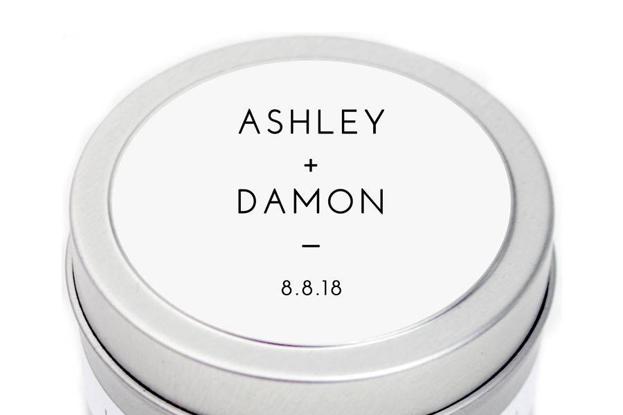 Personalized Wedding Candle Favors - Bride and Groom Names