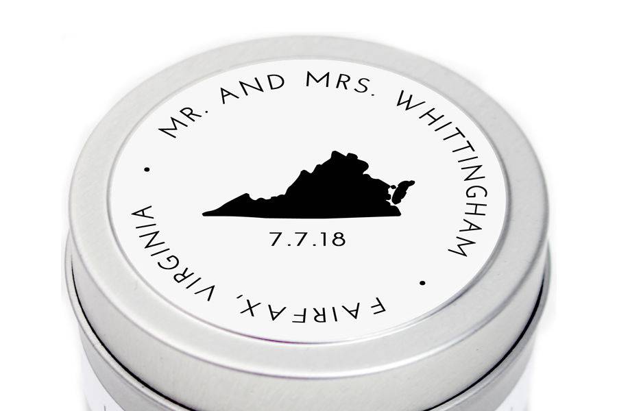 Personalized Wedding Candle Favors - Wedding State