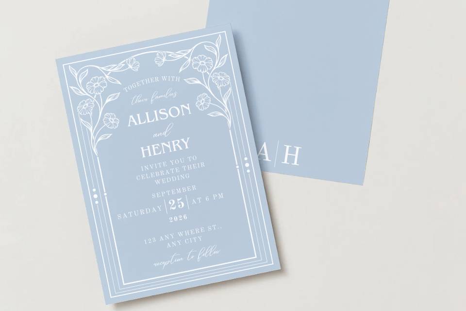Dusty Blue Invitation