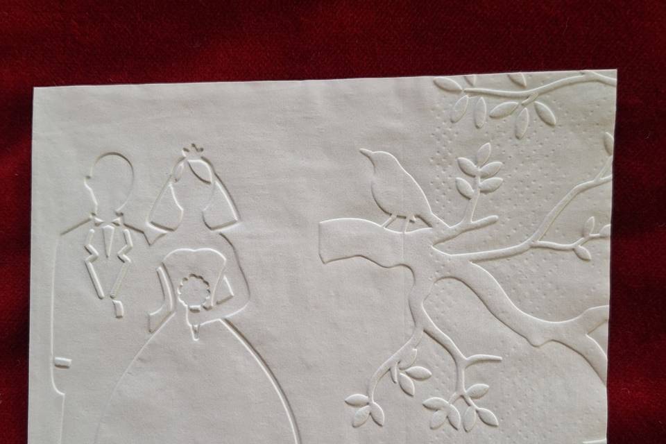 Embossed Bride &Groom with Bir