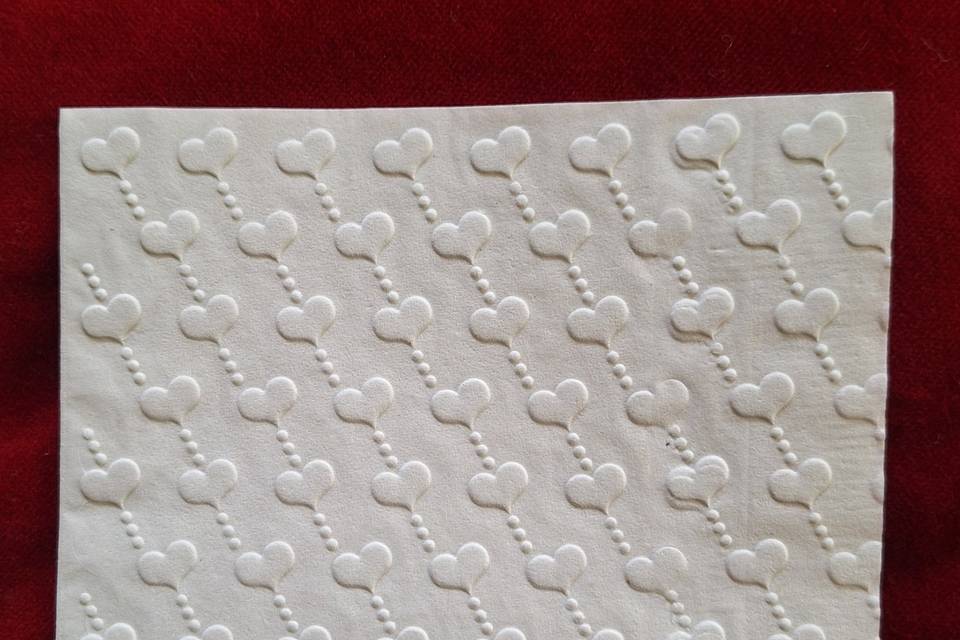 Embossed String of Hearts