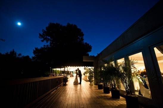 Night Photo Near Covered Deck