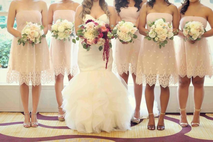 The bride with her bridesmaids