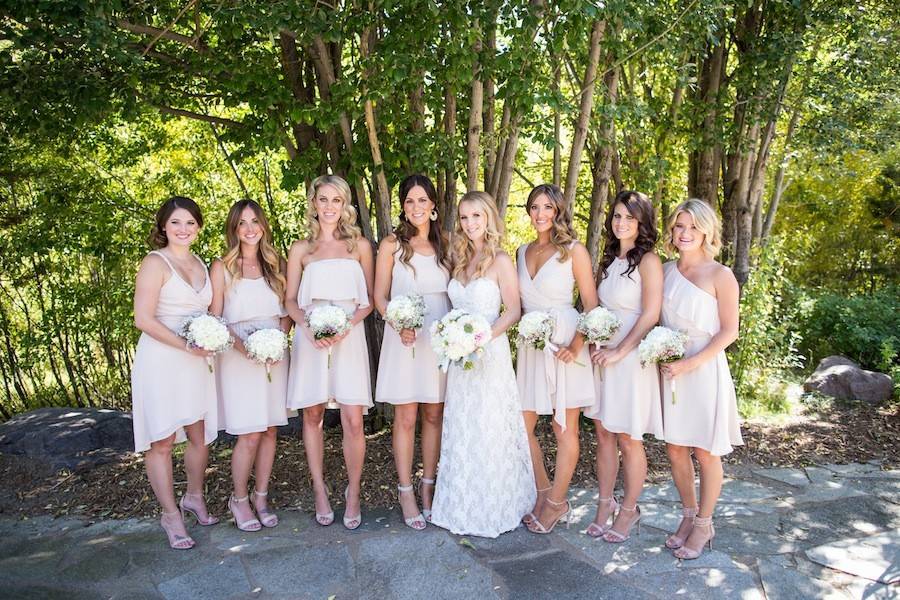 The bride with her bridesmaids