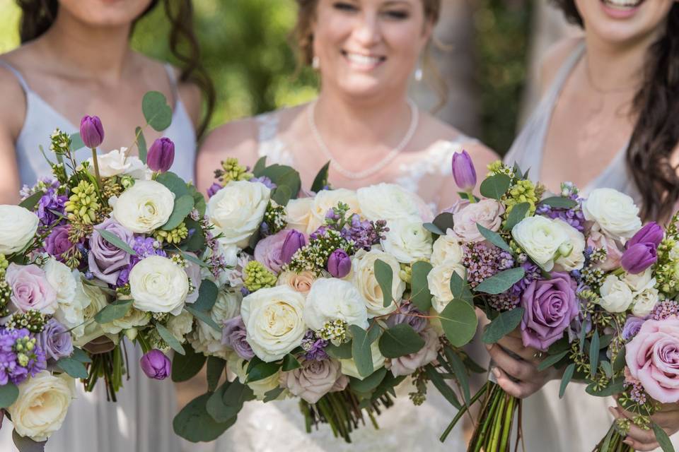 Purple wedding flowers