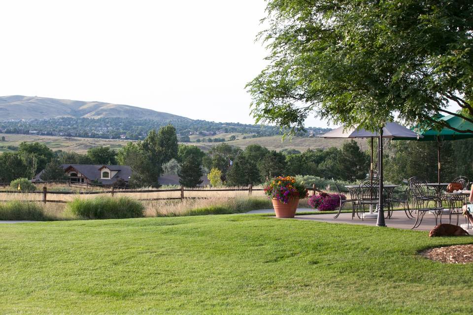 Homestead Golf Course. The Homestead Grill patio view.