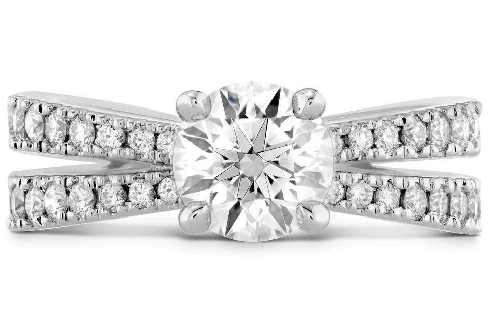 Destiny Split Shank Engagement Ring - Diamond Band