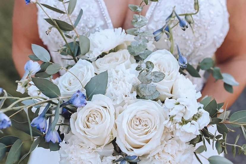 Classic white and touch of Blu
