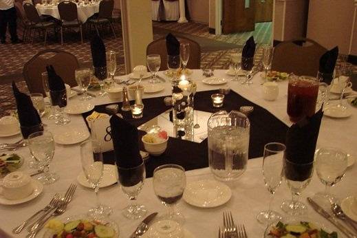 Close up of table set up
