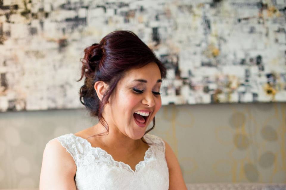 A bride excited to get ready