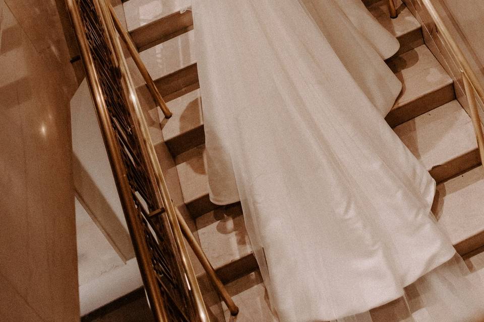 Stairs to bridal suite