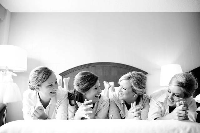 The bride with her bridesmaids