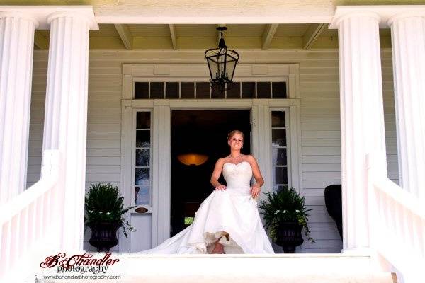 Bride on the porch