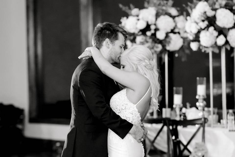 Newlyweds dancing