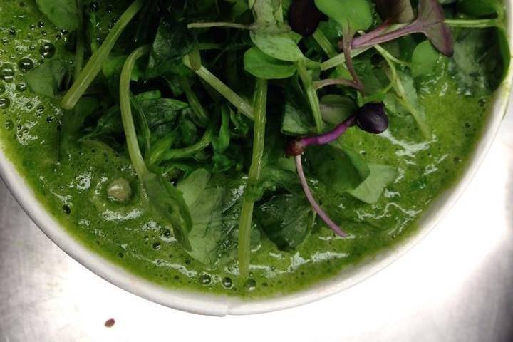 Pea Soup with Micro Greens