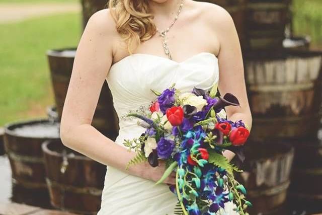 Bride and her bouquet